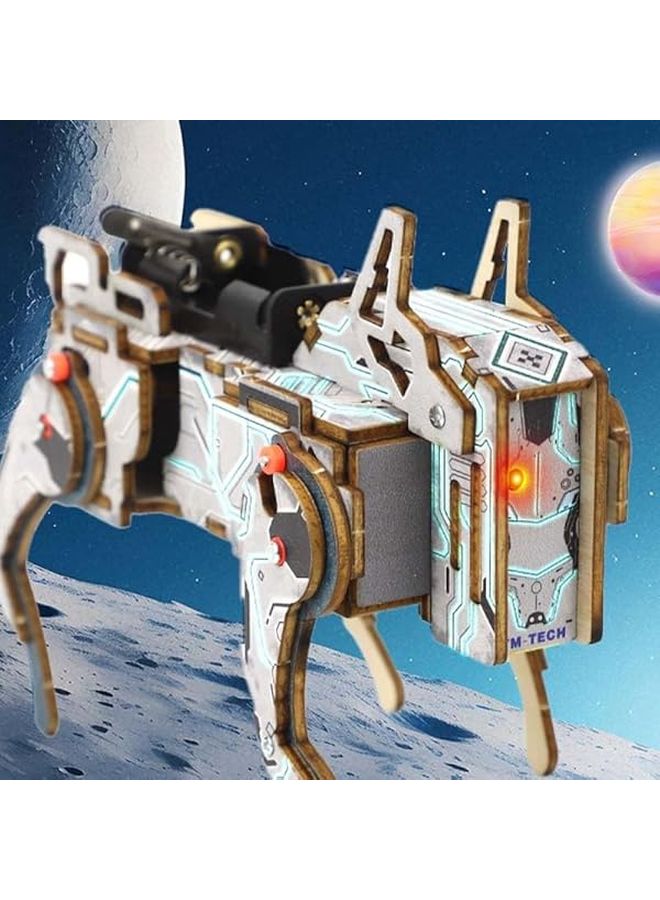 روبوت DIY مجموعة ميكانيكية للتجميع لغز خشبي ثلاثي الأبعاد هدية تعليمية تفاعلية صوتية في مجال STEM - Image 2